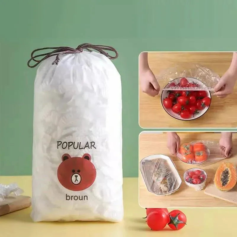 Durable Plastic Food Cover - Set of 100 Pcs