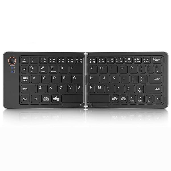 B023 11 INCH FOLDABLE & RECHARGEABLE BLUETOOTH KEYBOARD BLACK