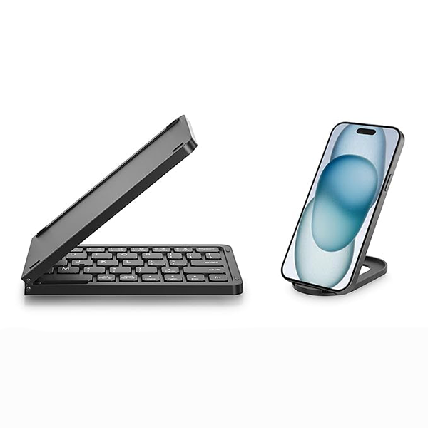 B023 11 INCH FOLDABLE & RECHARGEABLE BLUETOOTH KEYBOARD BLACK