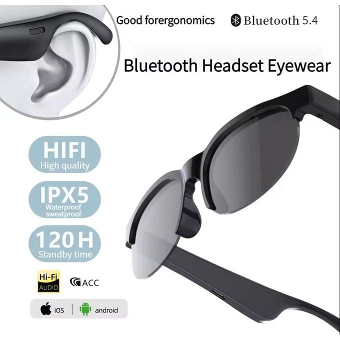 All-in-One Bluetooth Smart Eyewear – UV Blocking Audio Glasses with Touch Controls, Built-in Mic & Speaker for Wireless