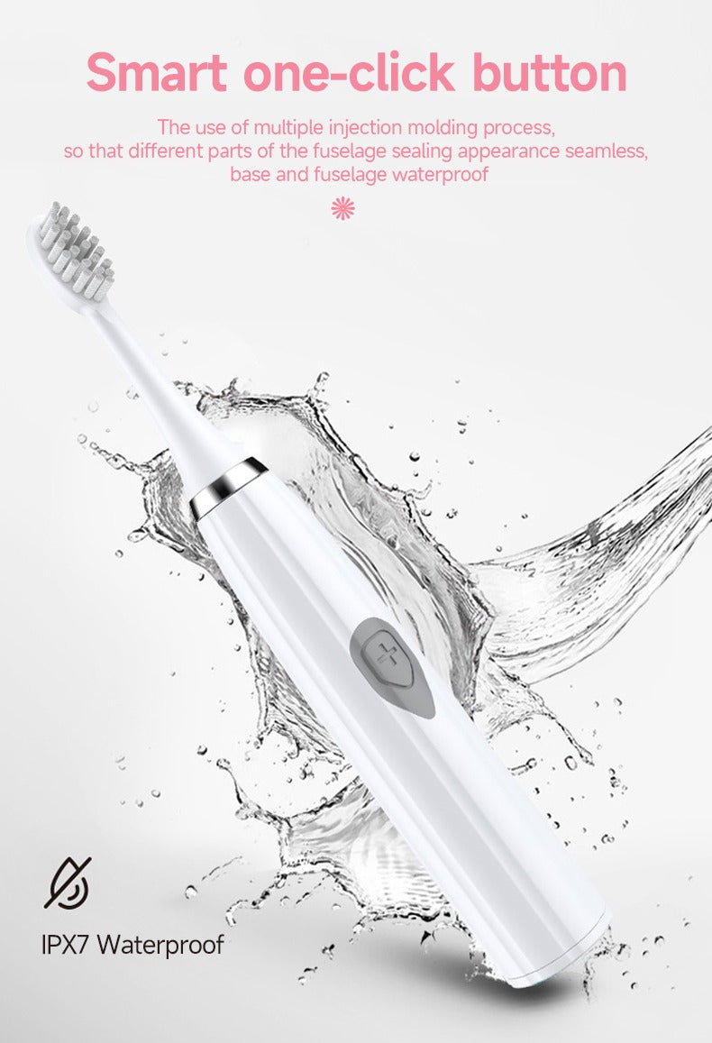 Electric Toothbrush for Adults Teeth Cleaner Soft DuPont Bristle Portable Battery Endurance IPX6 Waterproof Oral Care
