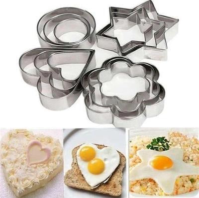 12 Pcs Set Stainless Steel Cookie Biscuit Fondant Cake Paste Cutter